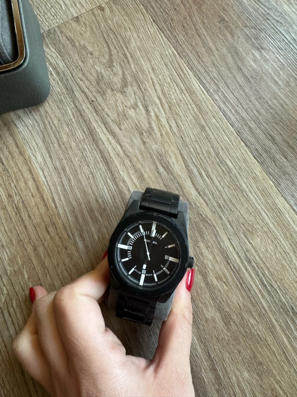 Diesel Black Men's Watch with Silver Accents